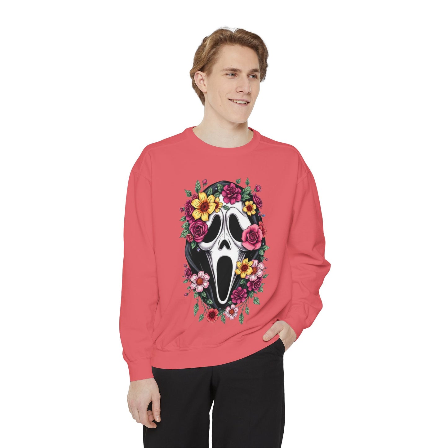 Floral Scream Sweatshirt — Floral Ghost Face Crewneck
