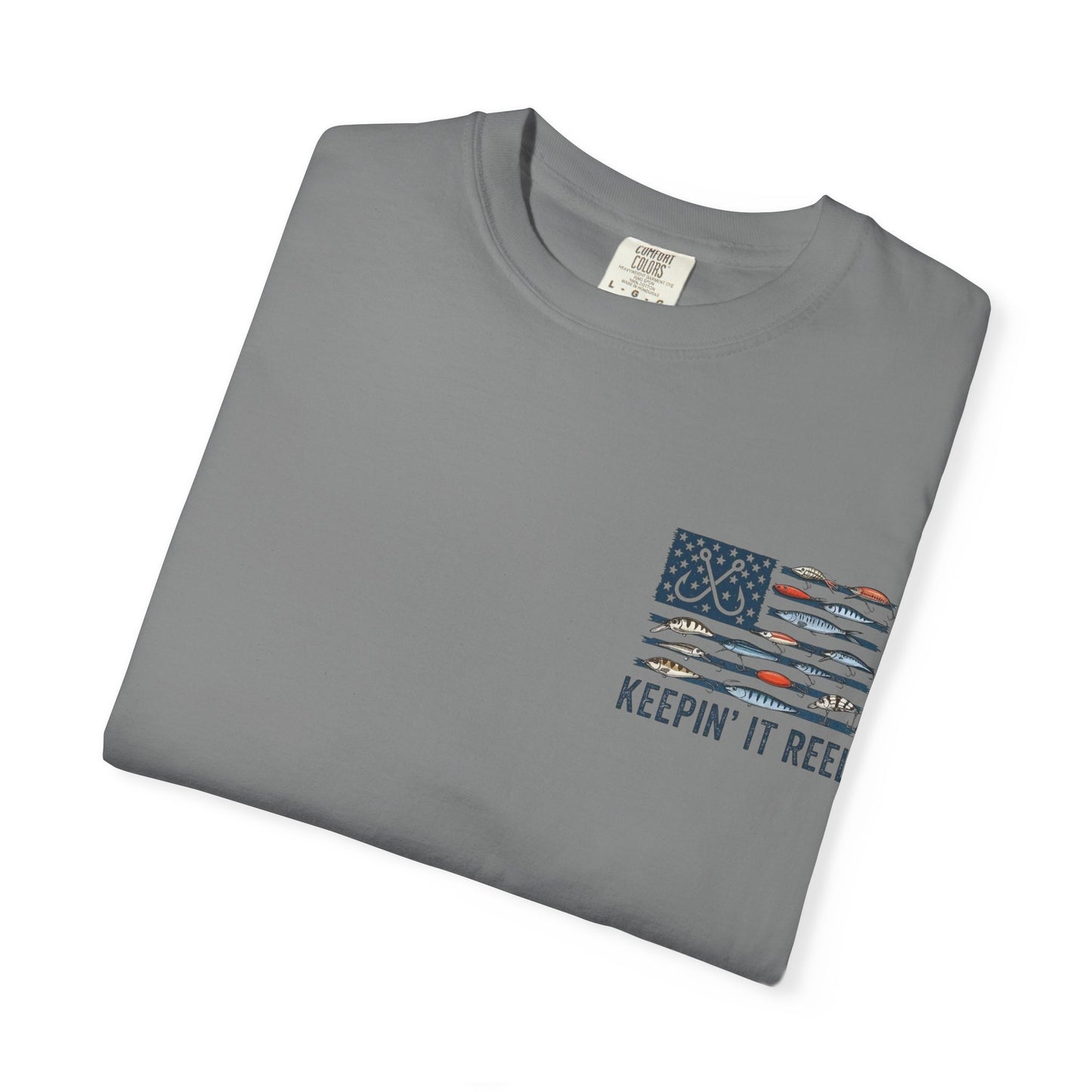 Fishing Flag T-Shirt — "Keepin' It Reel" Patriotic Angler Tee
