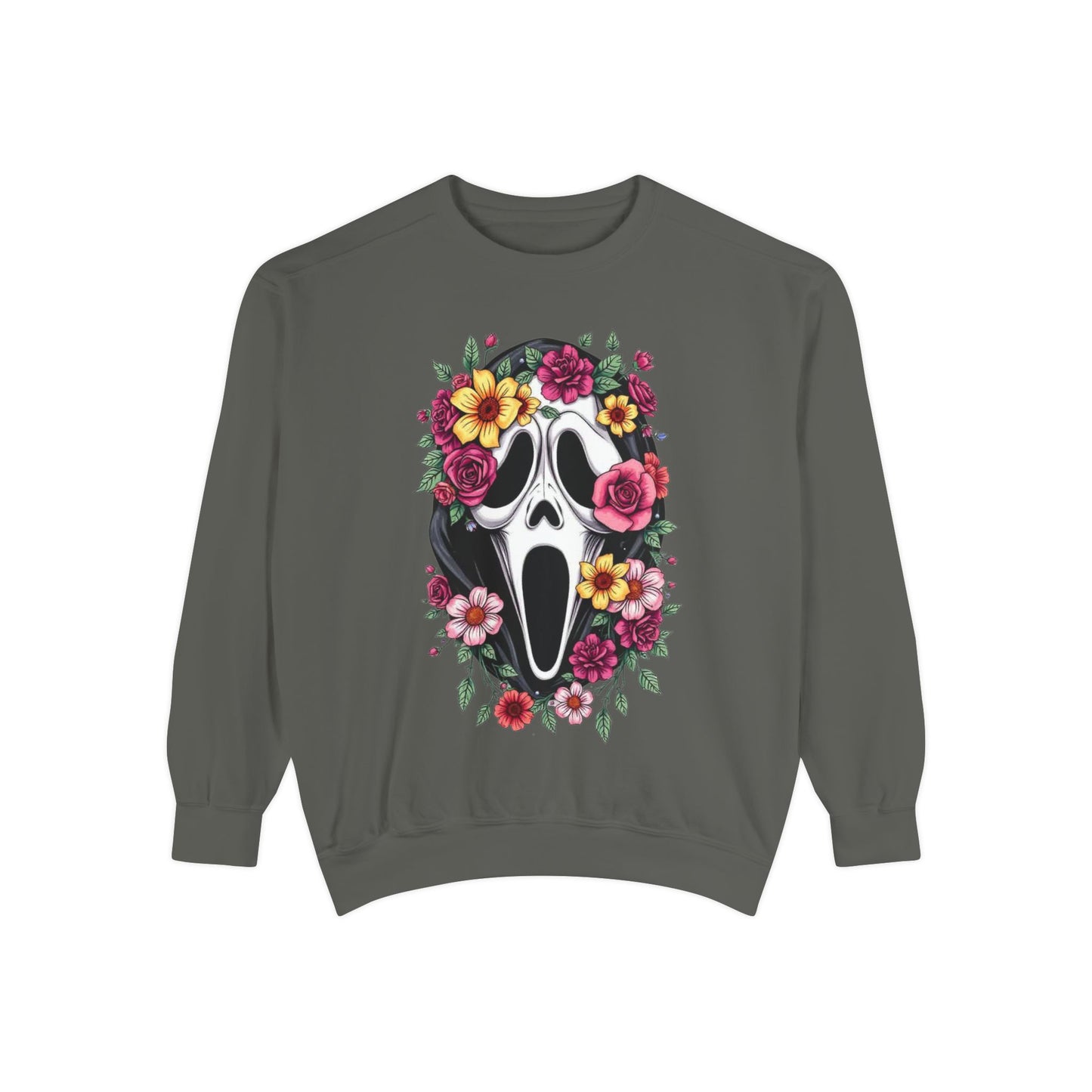 Floral Scream Sweatshirt — Floral Ghost Face Crewneck