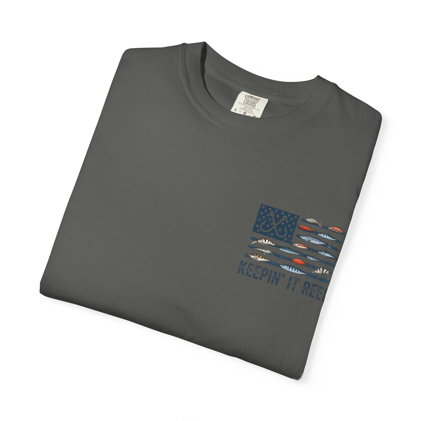 Fishing Flag T-Shirt — "Keepin' It Reel" Patriotic Angler Tee