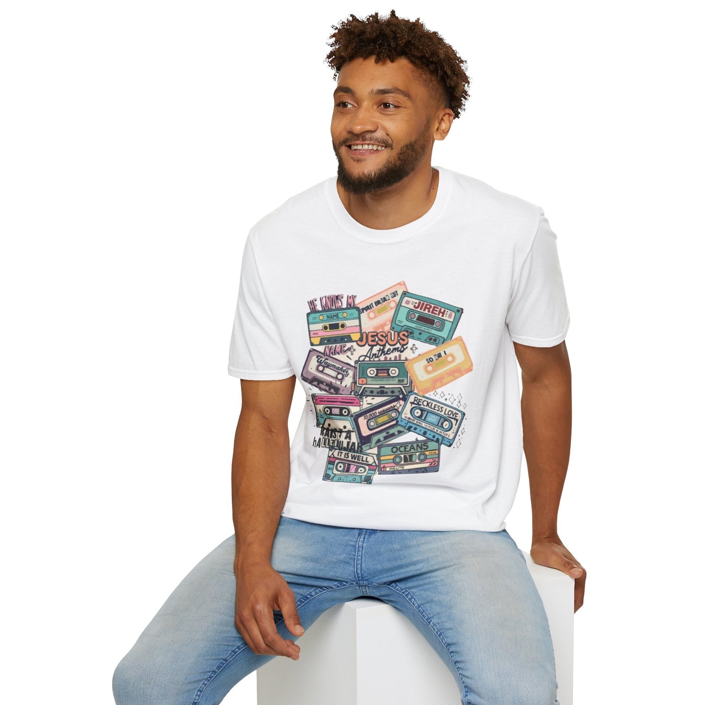 Vintage Cassette Jesus T-Shirt — Retro Worship Music Tee