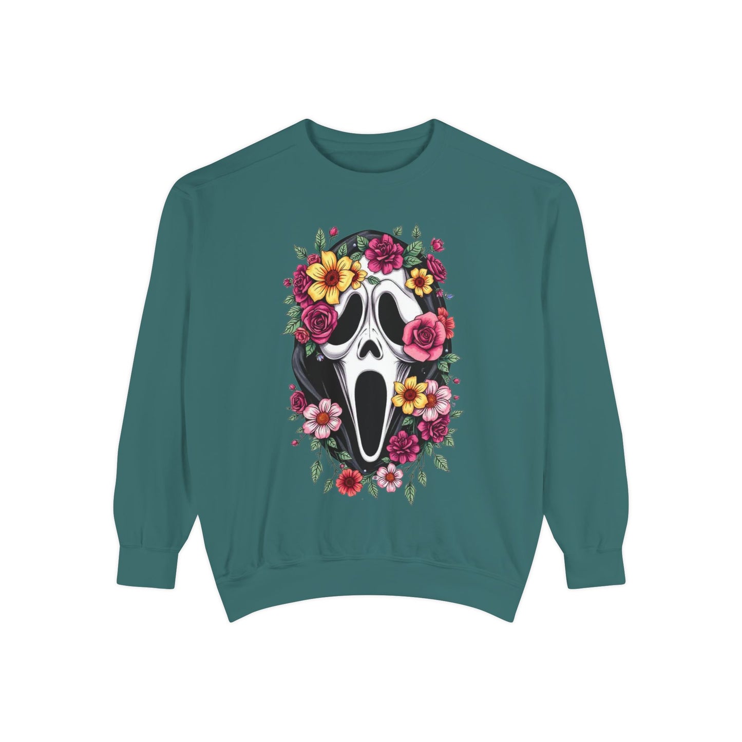 Floral Scream Sweatshirt — Floral Ghost Face Crewneck