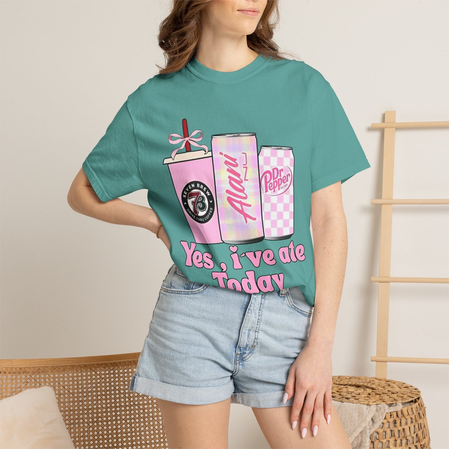 Yes, I've Ate Today T-shirt | Pink Drinks Illustration, Aloha Can, Dr Pepper