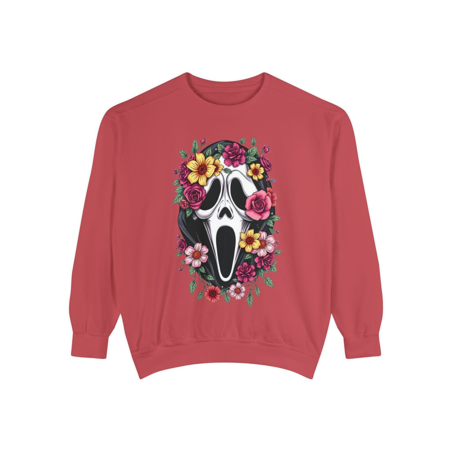 Floral Scream Sweatshirt — Floral Ghost Face Crewneck