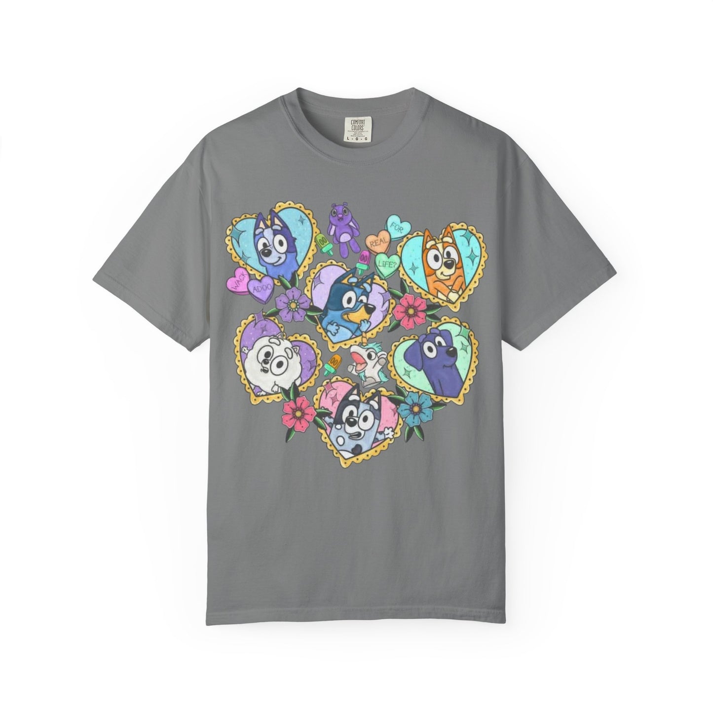 Cute Cartoon Birds Heart Collage T-Shirt | Colorful Avian Characters