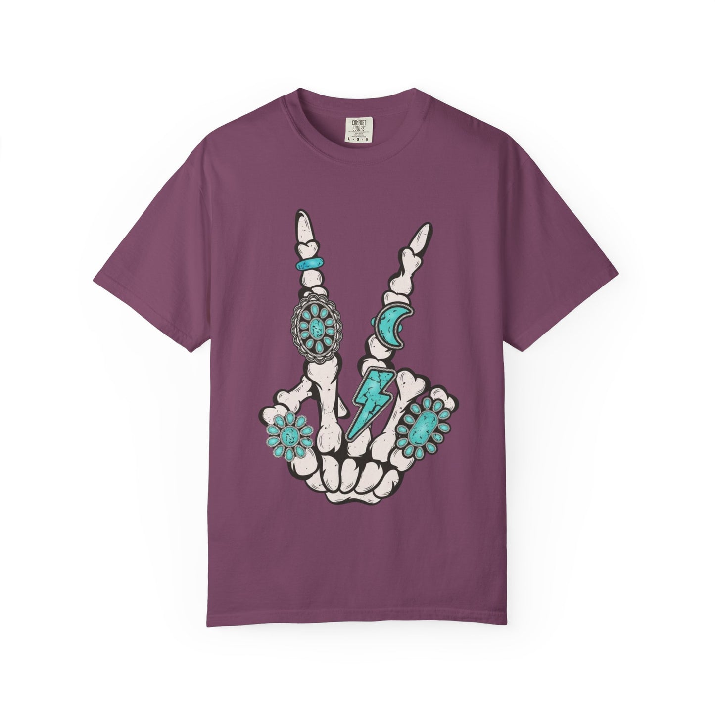 Skeleton Hand Rock 'n' Flower T-Shirt