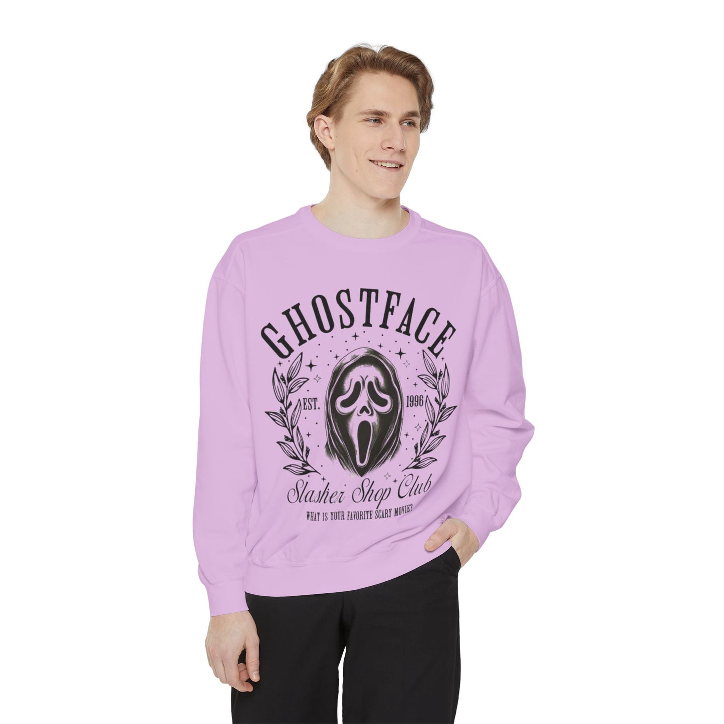 Ghostface Slasher Show Club Sweatshirt — Retro Horror Mask Crewneck