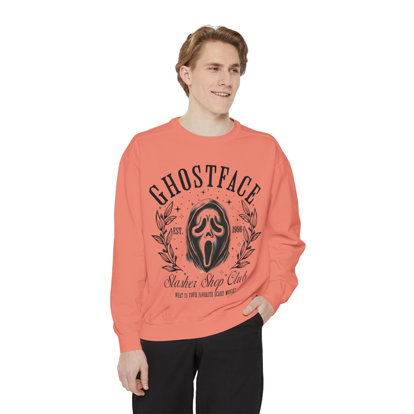 Ghostface Slasher Show Club Sweatshirt — Retro Horror Mask Crewneck