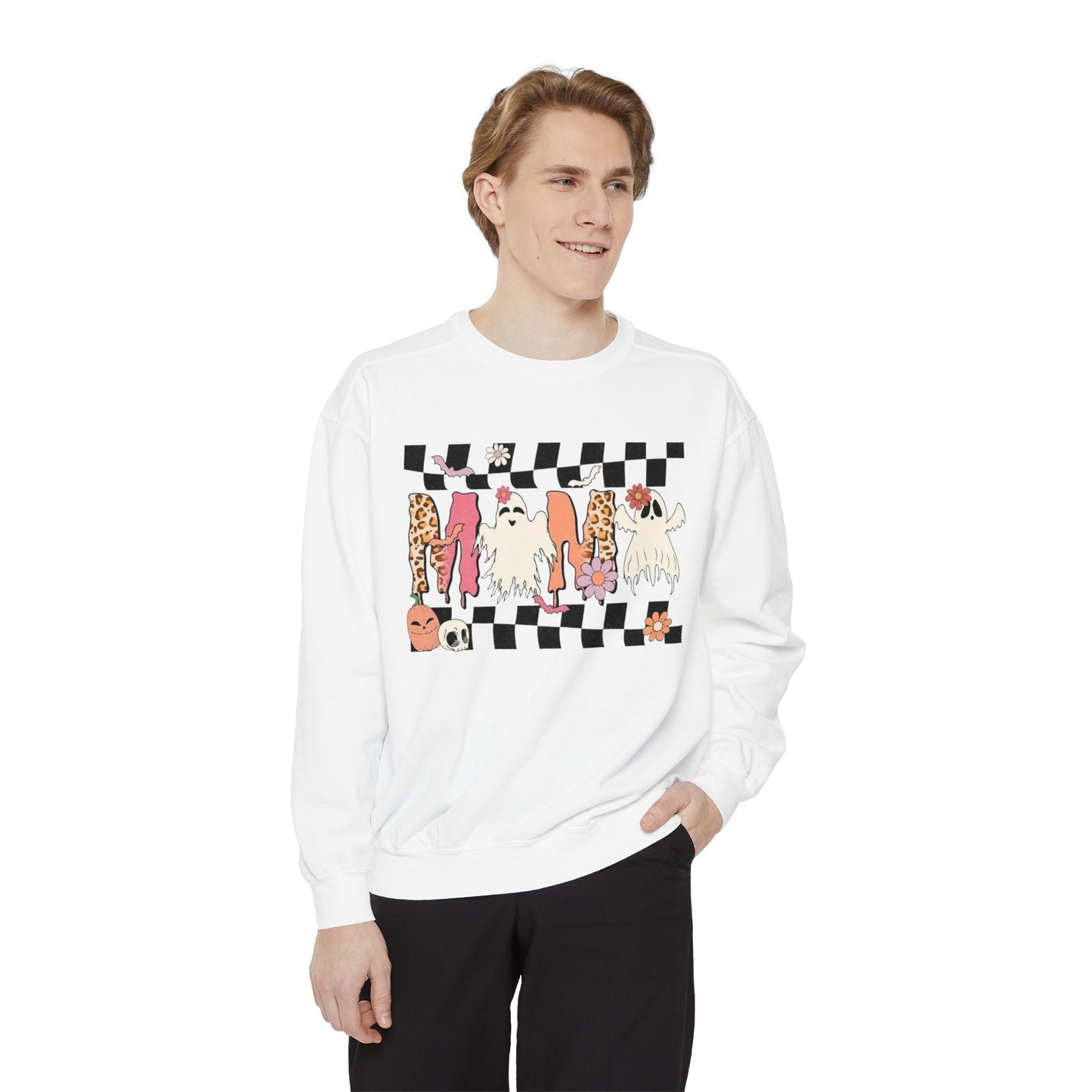 Checkerboard Cats Sweatshirt — Cute Cat Pattern Pullover