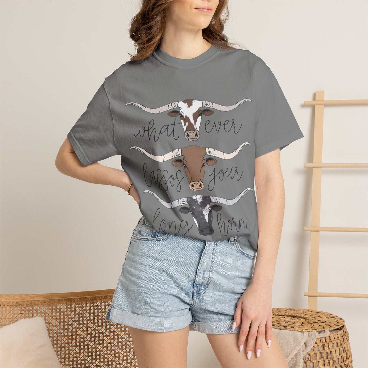Longhorn Tee — "What Ever Lasso Your Long Horn" Graphic T-Shirt