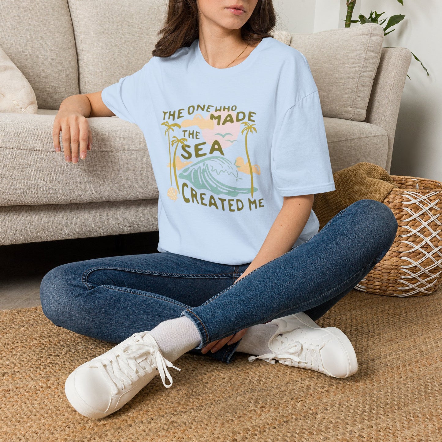The One Who Made the Sea T-Shirt — Inspirational Beach Faith Graphic Tee