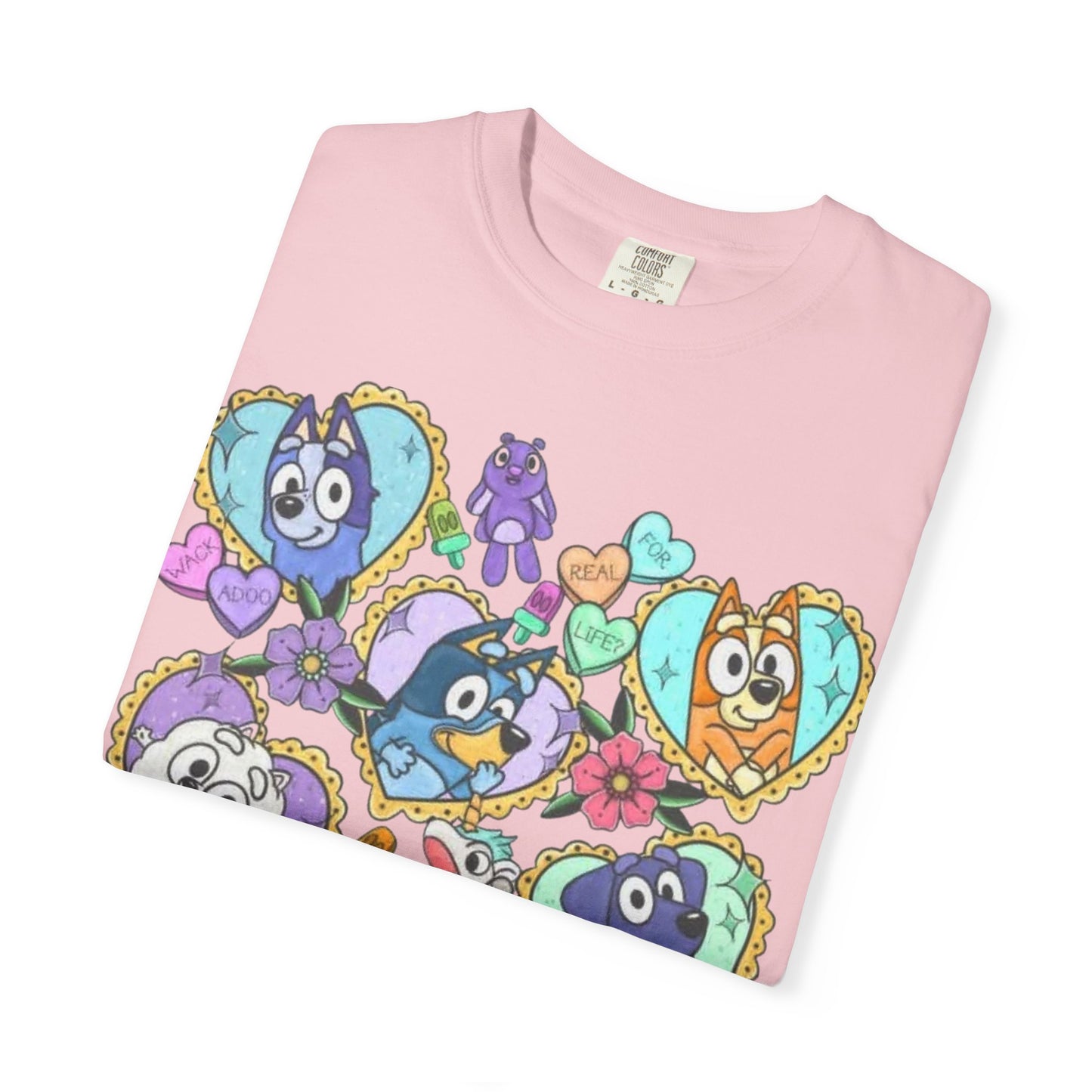 Cute Cartoon Birds Heart Collage T-Shirt | Colorful Avian Characters