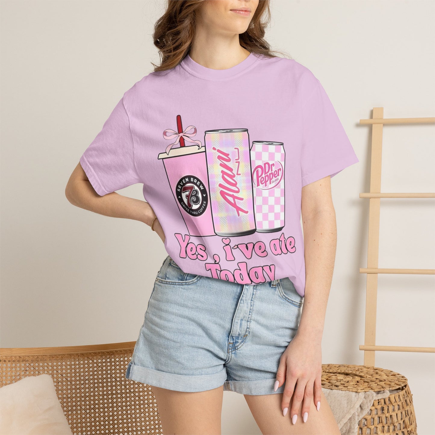 Yes, I've Ate Today T-shirt | Pink Drinks Illustration, Aloha Can, Dr Pepper
