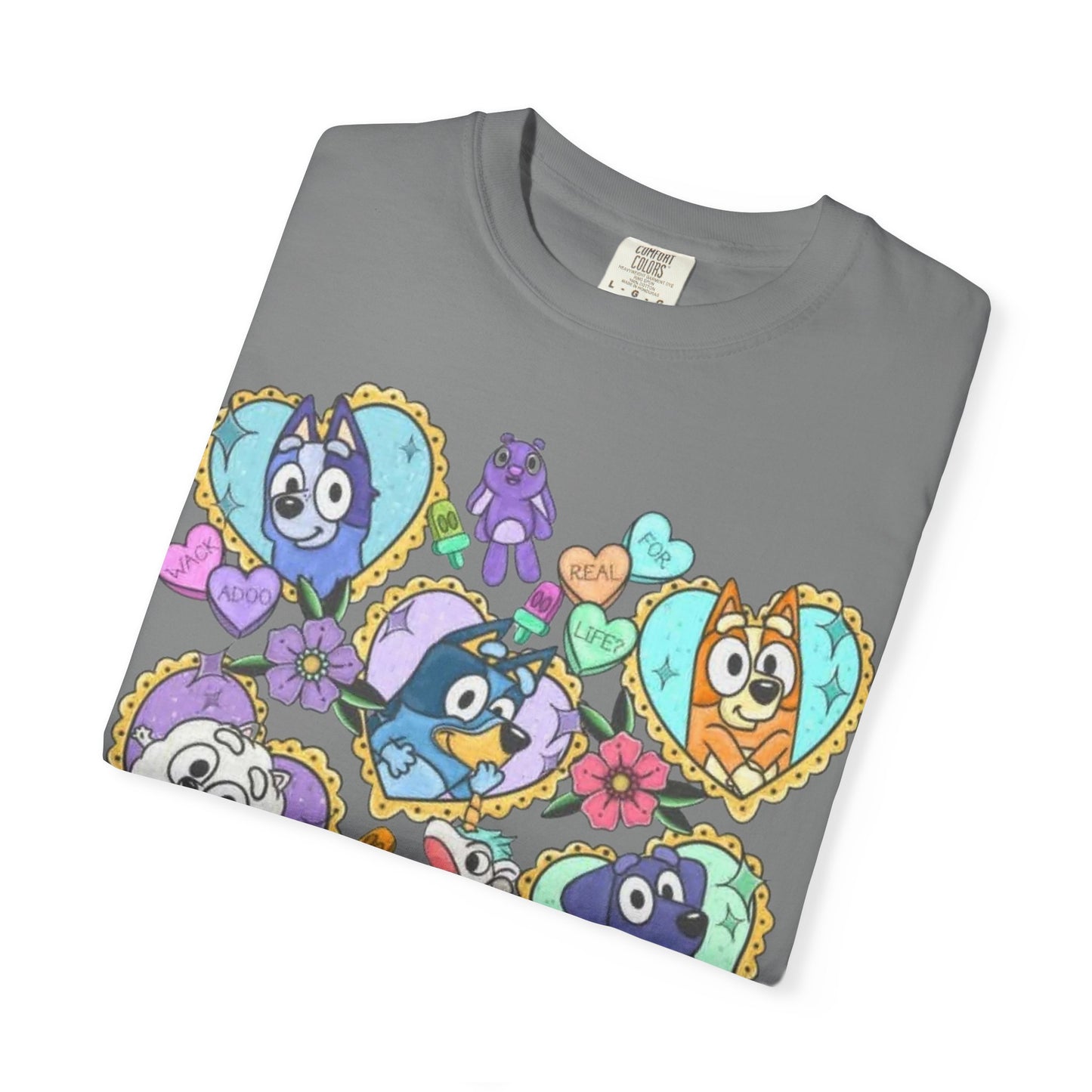 Cute Cartoon Birds Heart Collage T-Shirt | Colorful Avian Characters