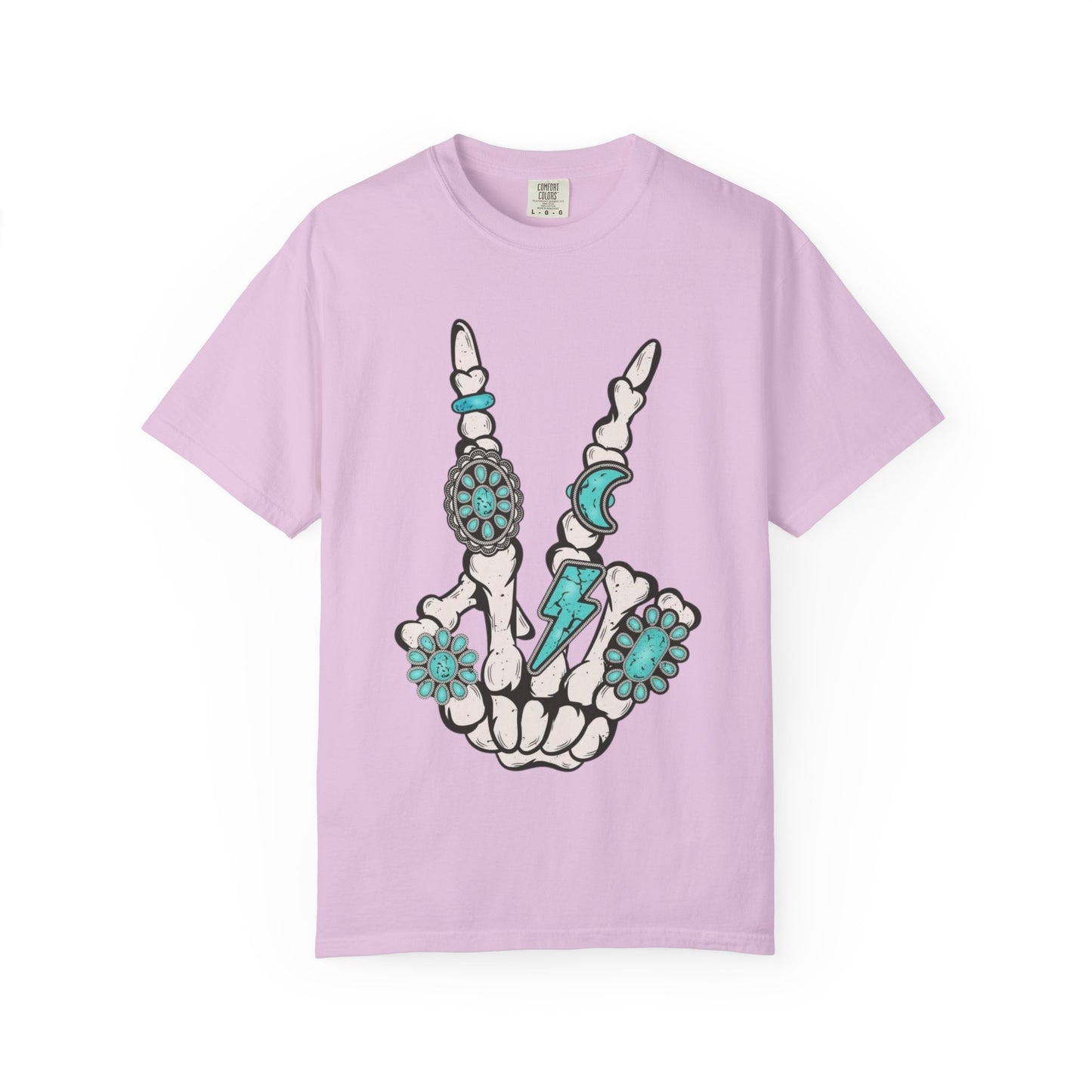 Skeleton Hand Rock 'n' Flower T-Shirt