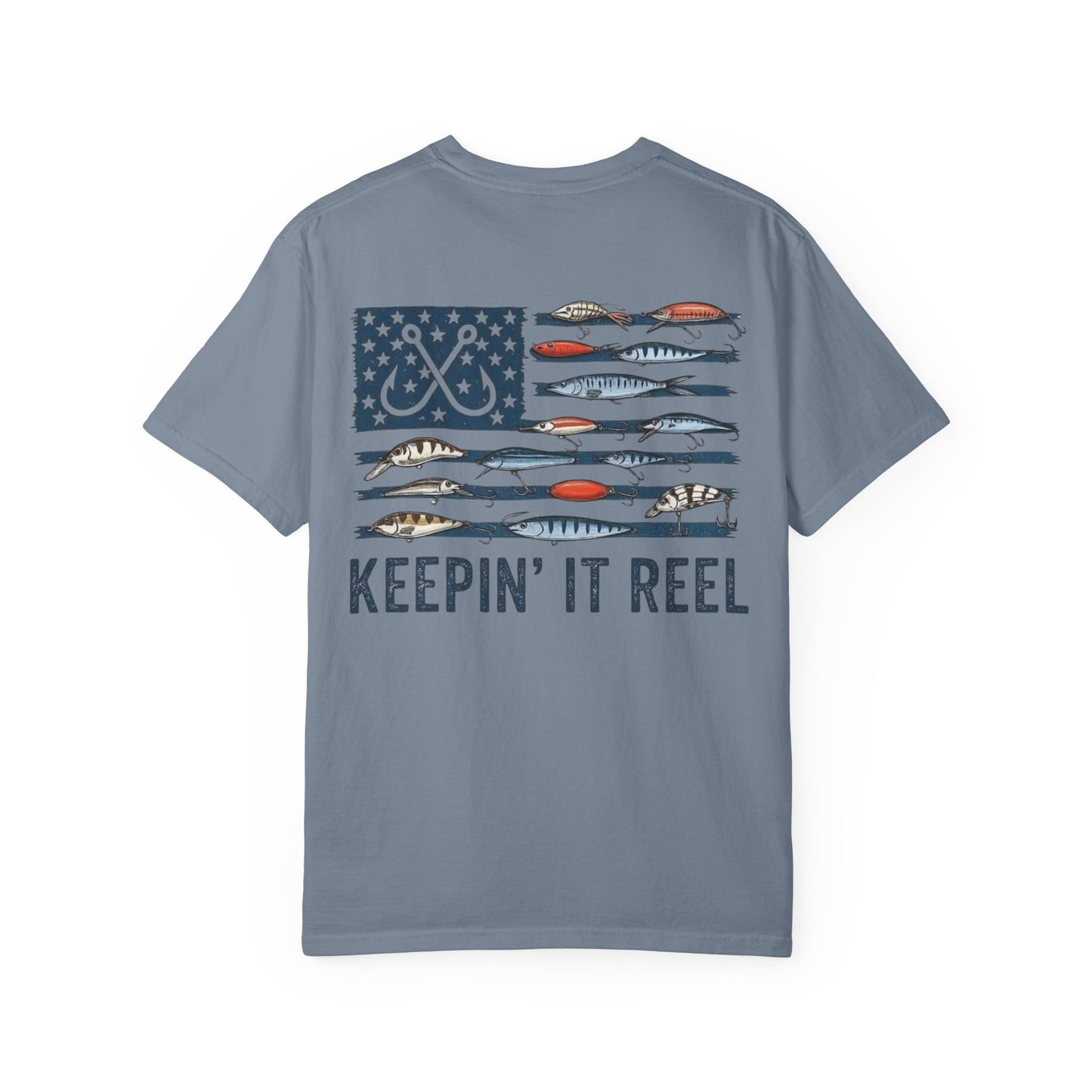 Fishing Flag T-Shirt — "Keepin' It Reel" Patriotic Angler Tee
