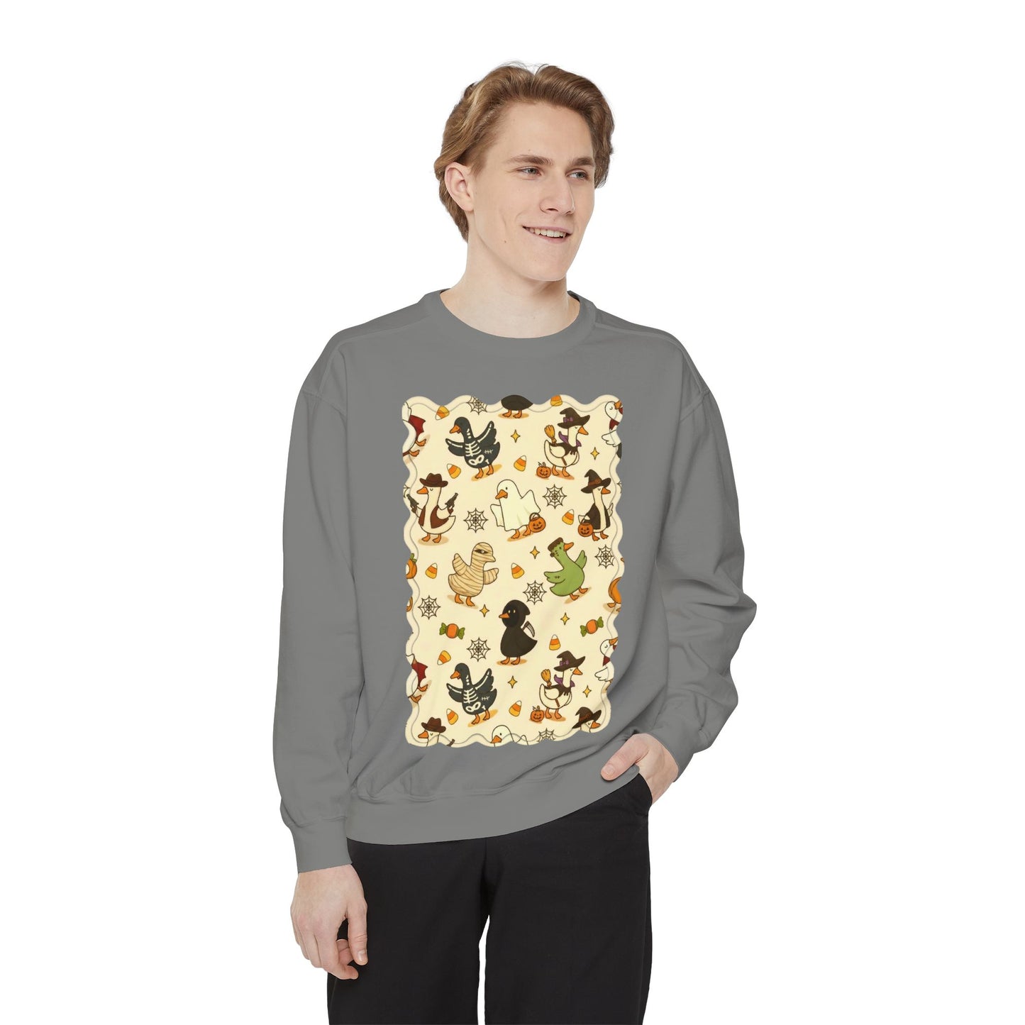 Autumn Witch Cat Pattern Sweatshirt