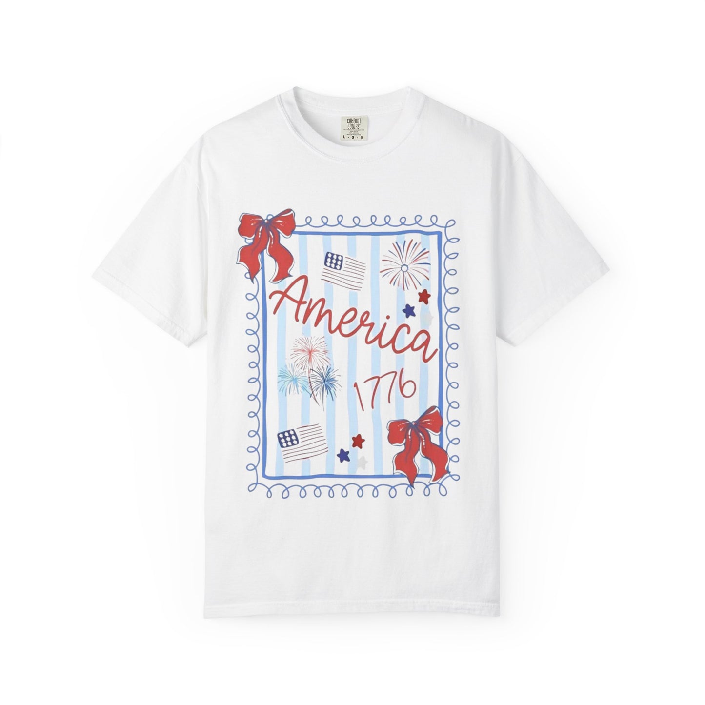 America 1776 Patriotic T-Shirt — Red White & Blue Fourth of July Tee