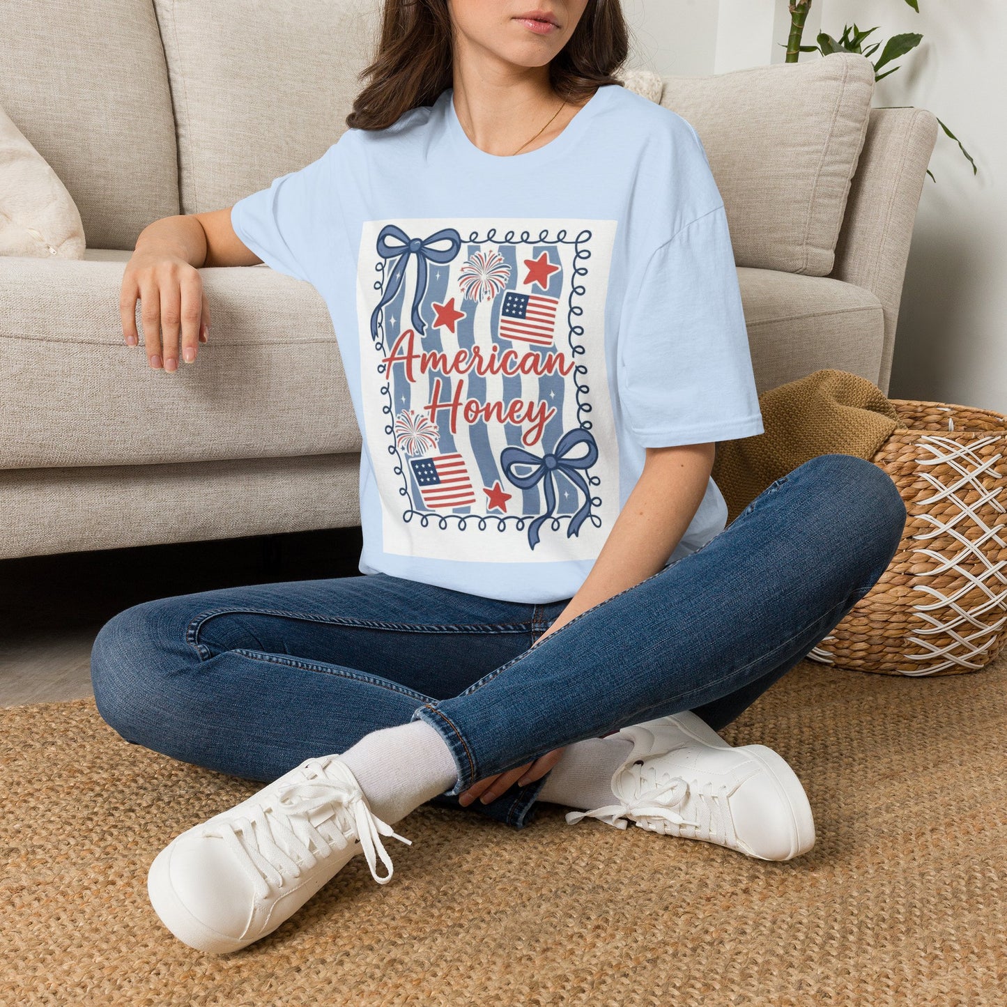 American Honey T-Shirt — Patriotic 4th of July Graphic Tee