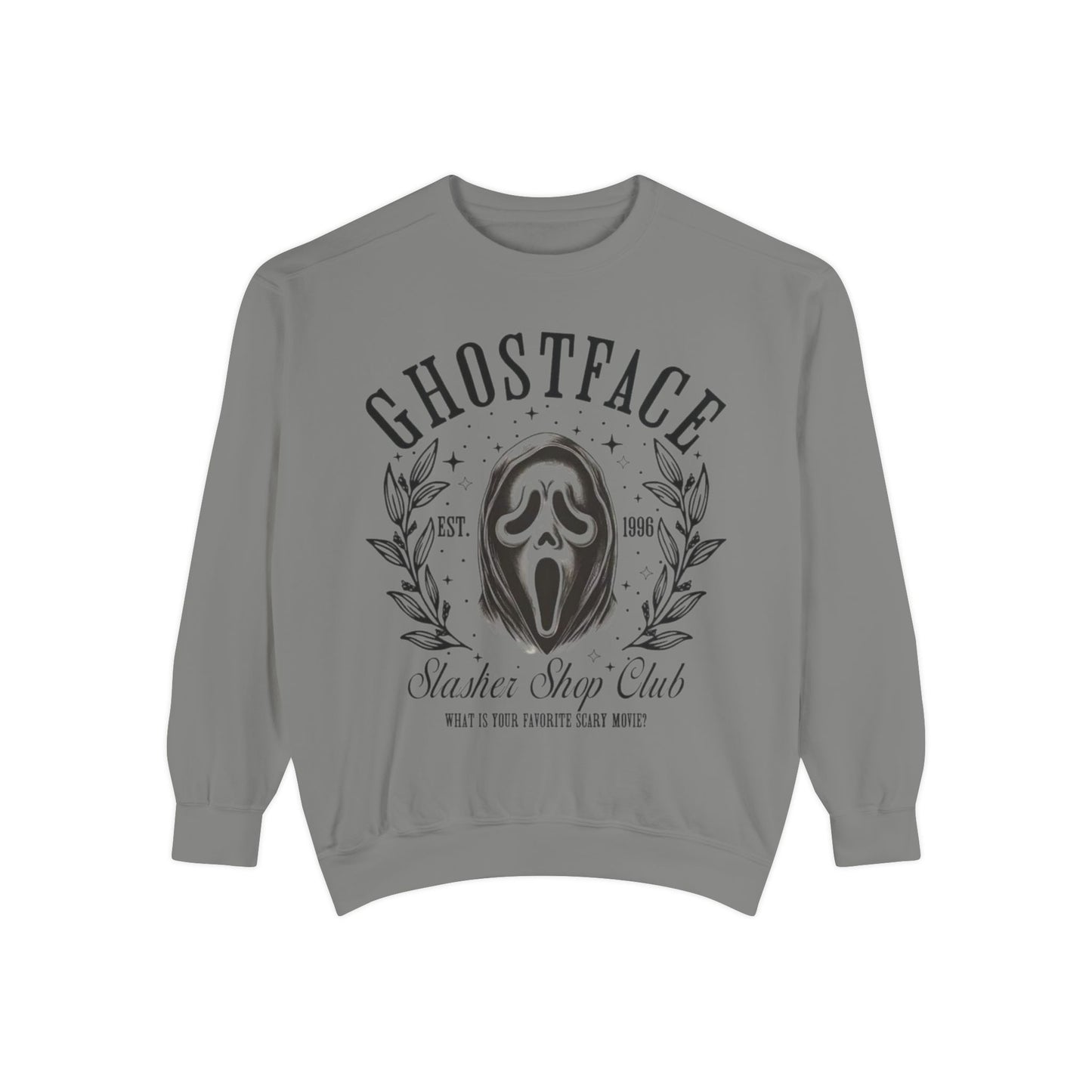 Ghostface Slasher Show Club Sweatshirt — Retro Horror Mask Crewneck