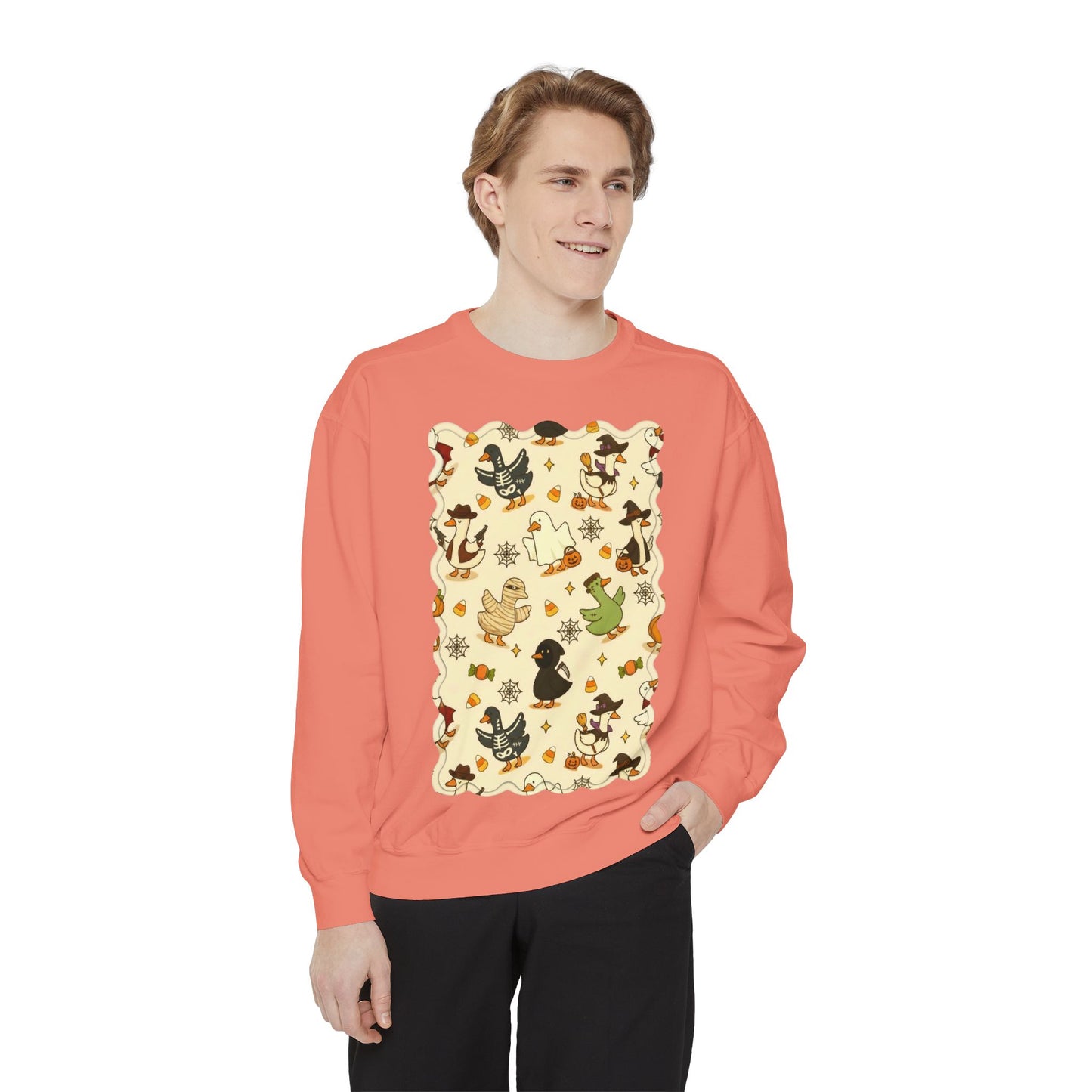 Autumn Witch Cat Pattern Sweatshirt