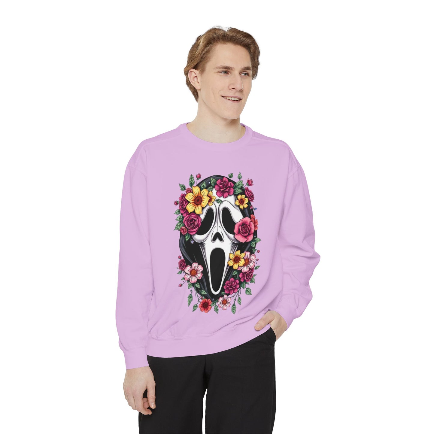 Floral Scream Sweatshirt — Floral Ghost Face Crewneck