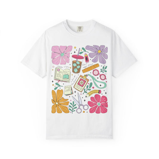 Floral Reading & Coffee Graphic T-Shirt