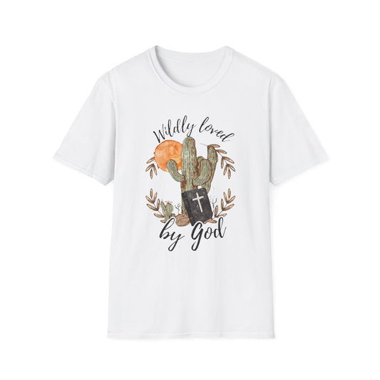 Wildly Loved T‑Shirt — Cactus Sunset Christian Tee ("Wildly loved by God")