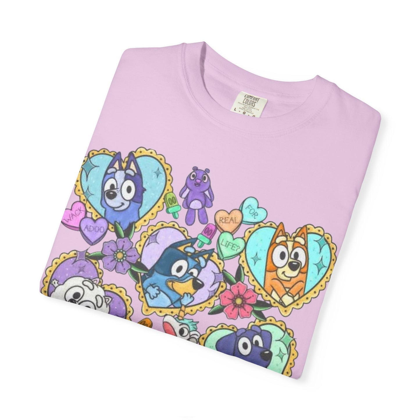 Cute Cartoon Birds Heart Collage T-Shirt | Colorful Avian Characters