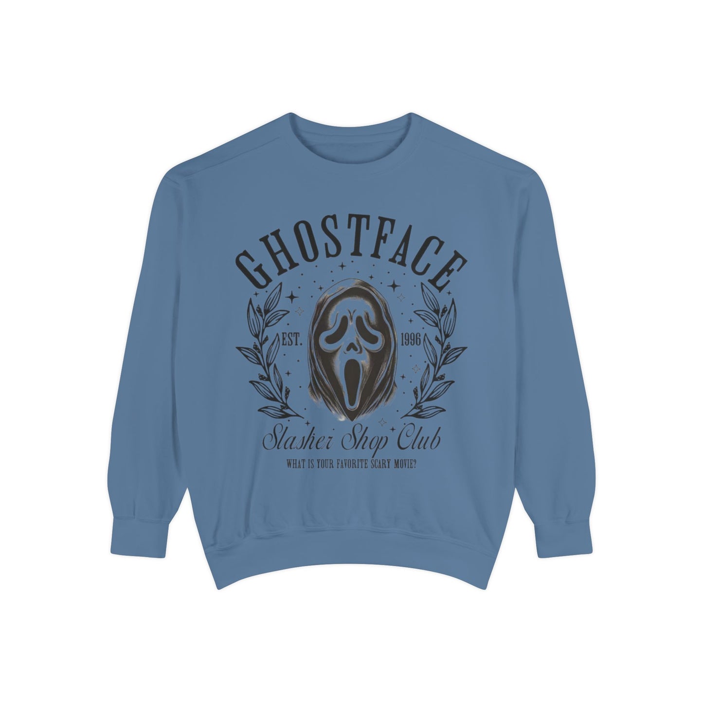 Ghostface Slasher Show Club Sweatshirt — Retro Horror Mask Crewneck