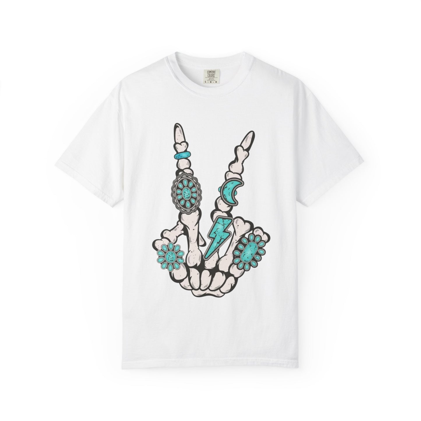 Skeleton Hand Rock 'n' Flower T-Shirt