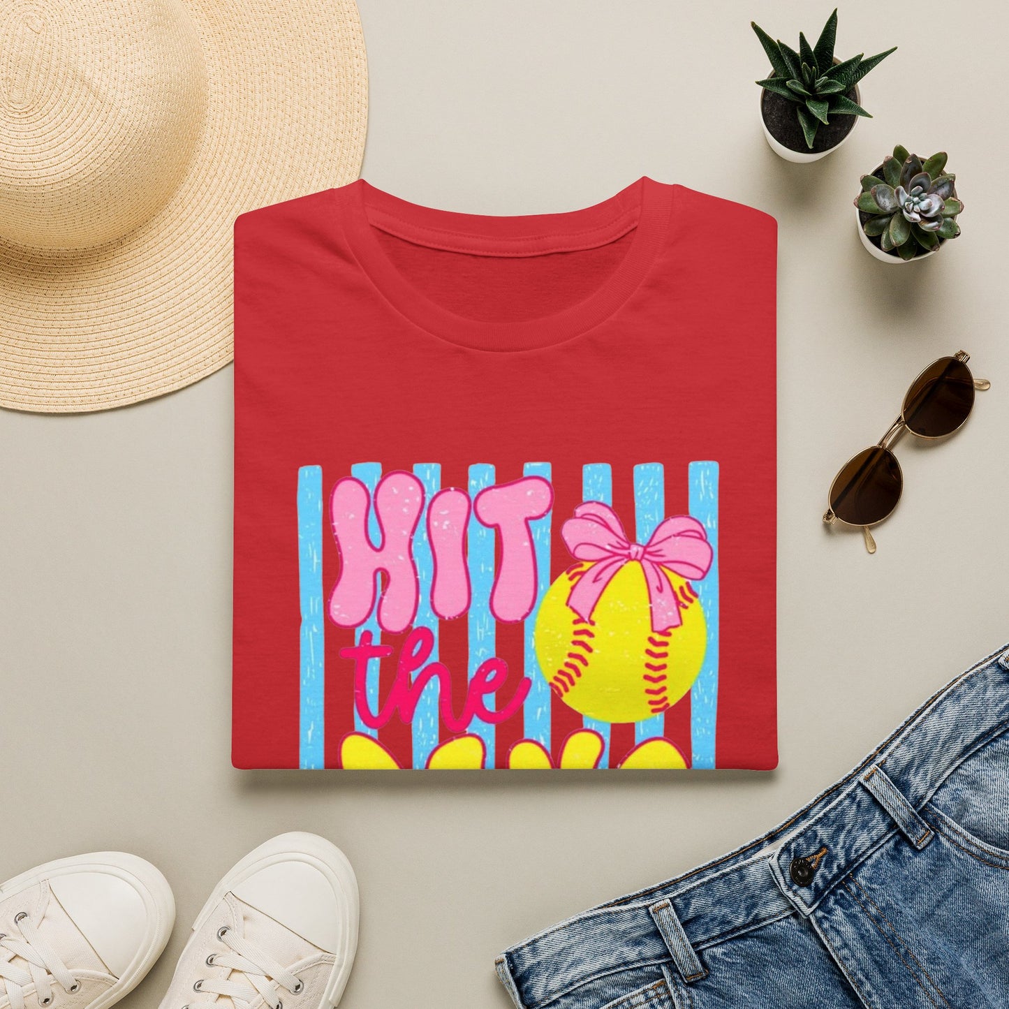 T-Shirt — "Hit the Dang Ball" Cute Softball Tee