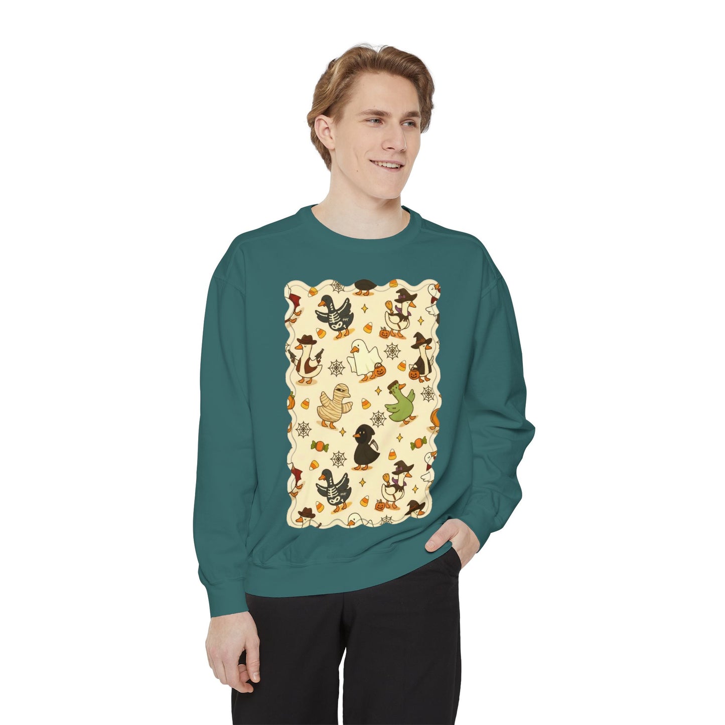 Autumn Witch Cat Pattern Sweatshirt