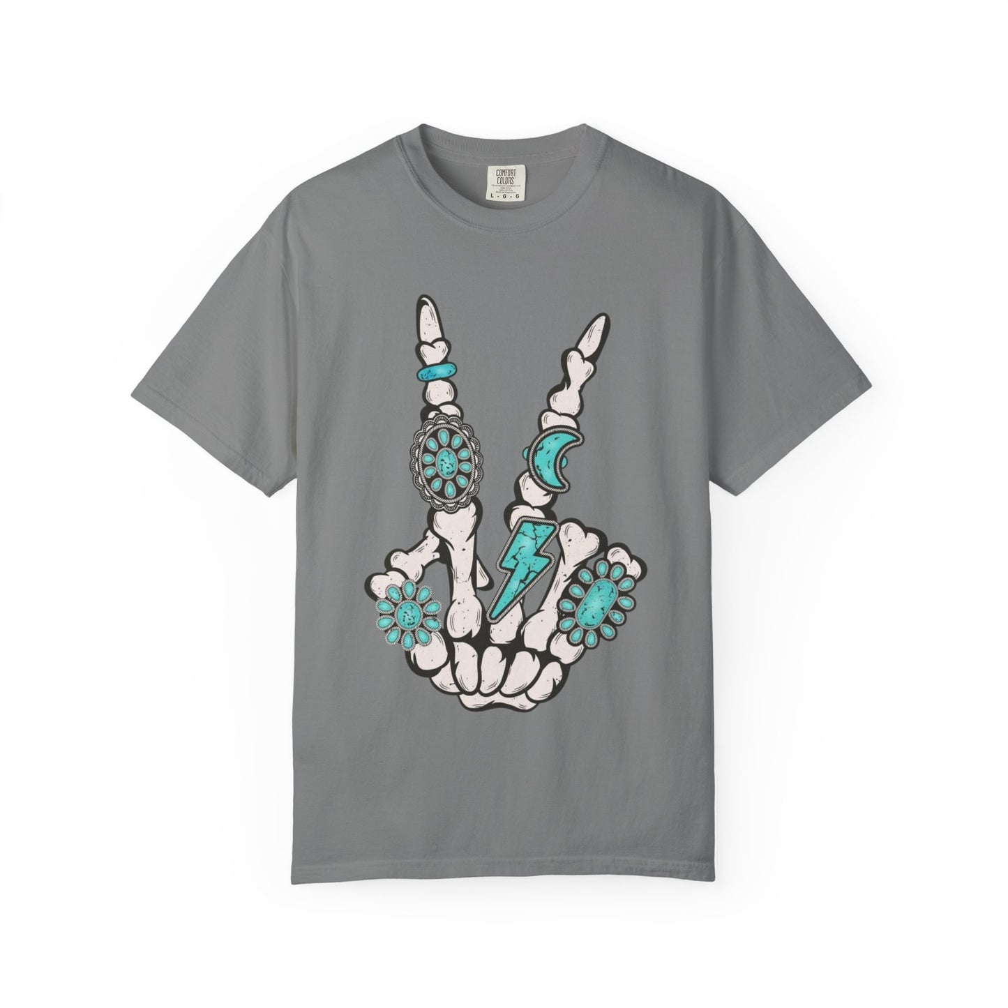 Skeleton Hand Rock 'n' Flower T-Shirt