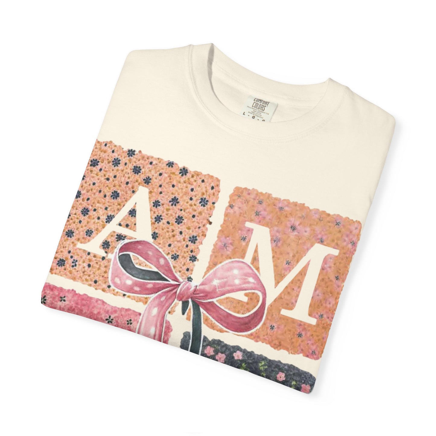 Amen Floral Bow T-Shirt — Decorative Letter Graphic Tee