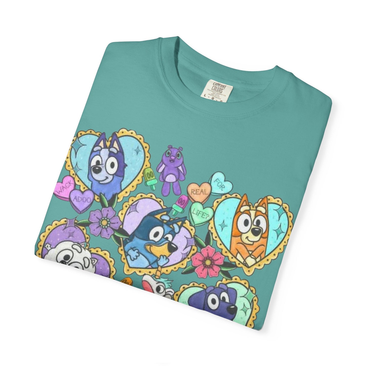 Cute Cartoon Birds Heart Collage T-Shirt | Colorful Avian Characters