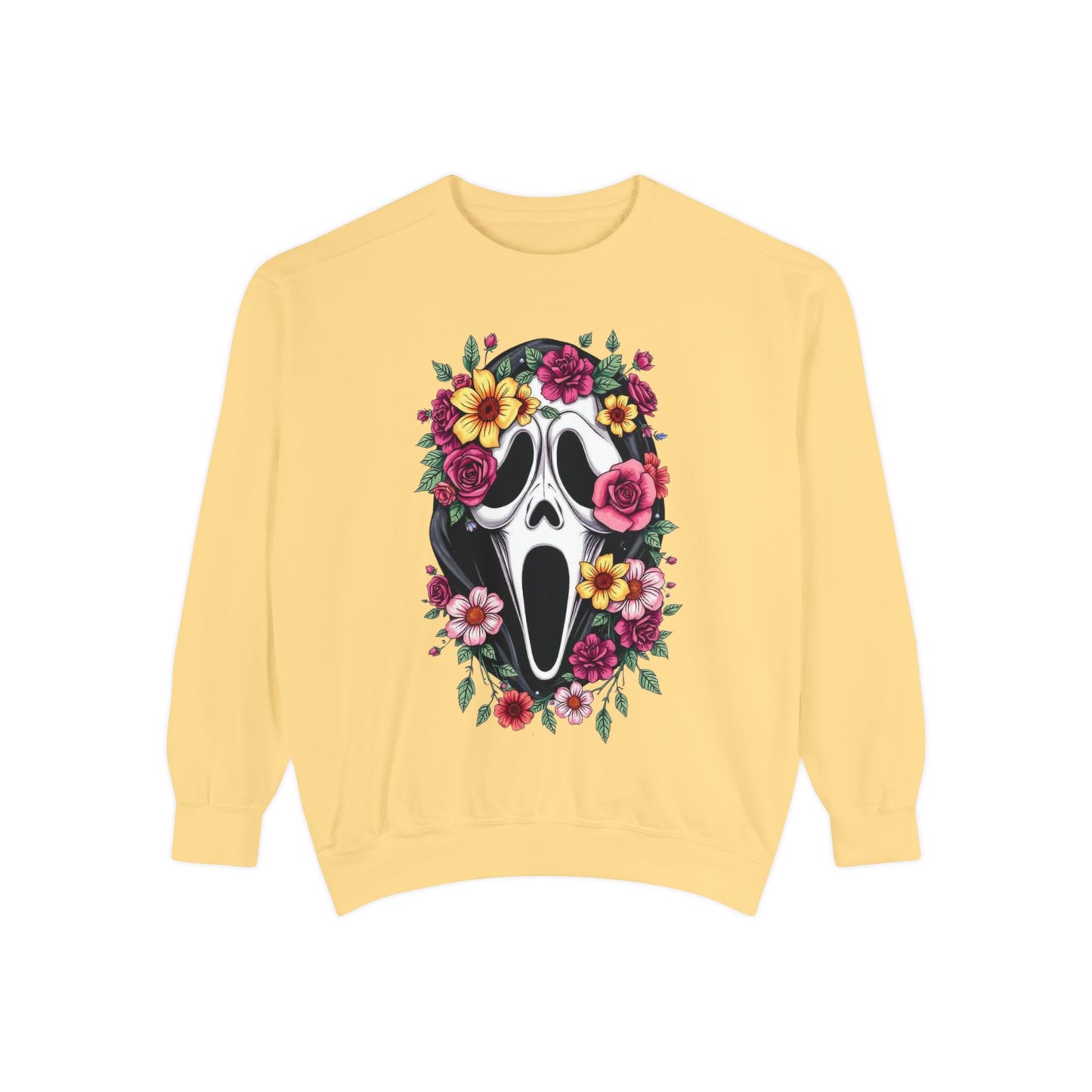 Floral Scream Sweatshirt — Floral Ghost Face Crewneck