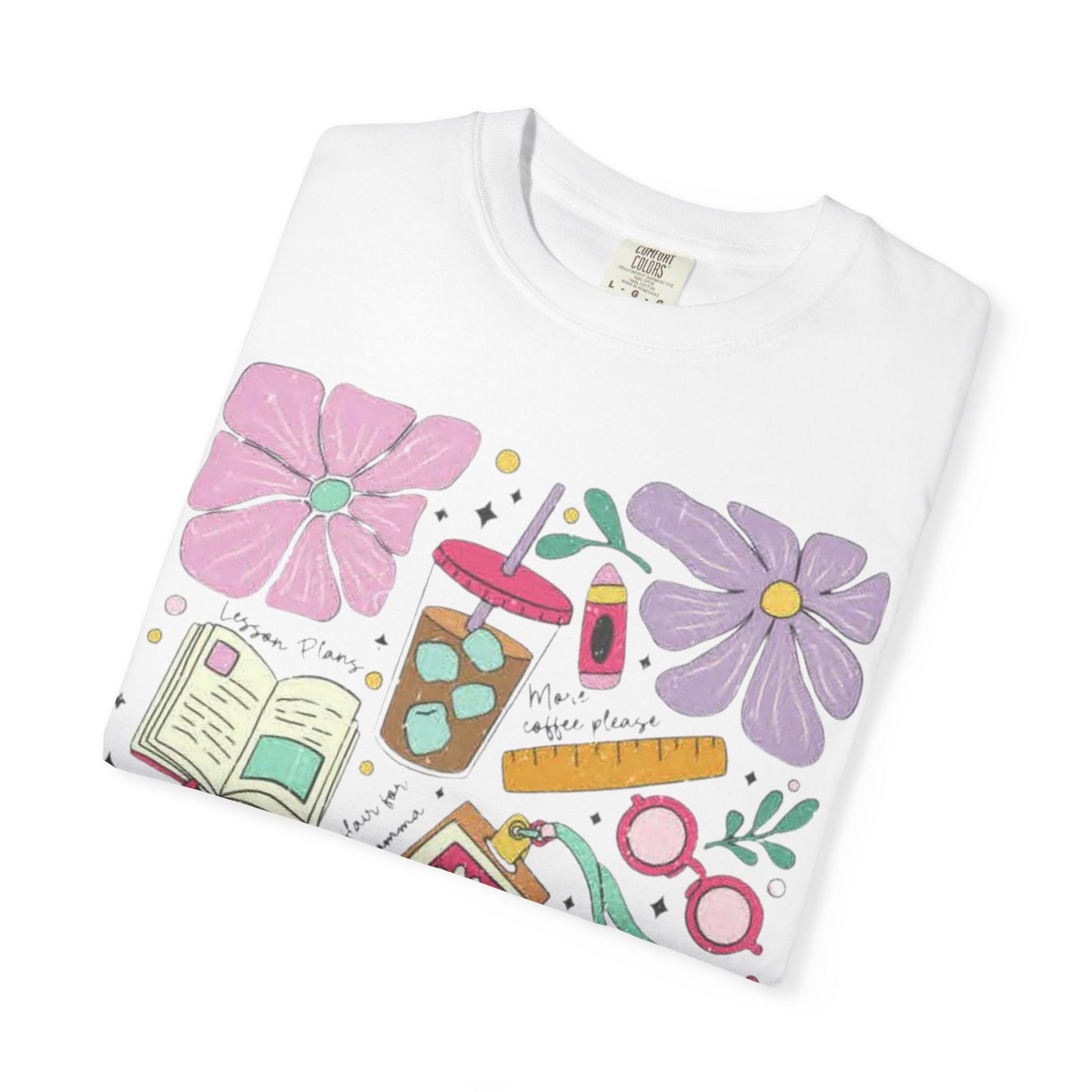 Floral Reading & Coffee Graphic T-Shirt