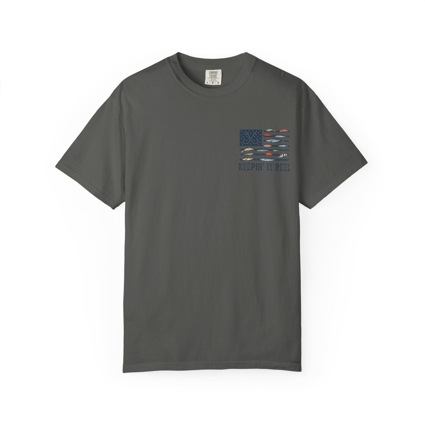 Fishing Flag T-Shirt — "Keepin' It Reel" Patriotic Angler Tee