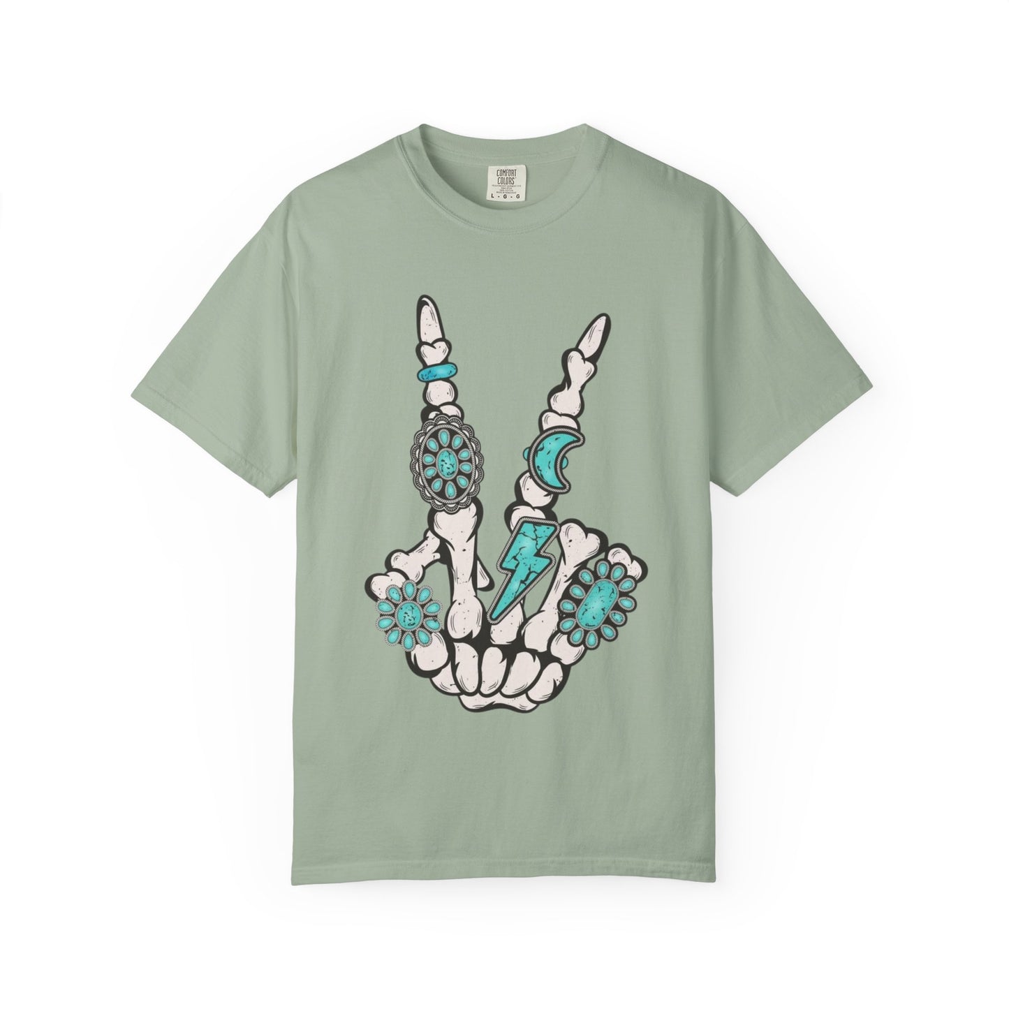 Skeleton Hand Rock 'n' Flower T-Shirt