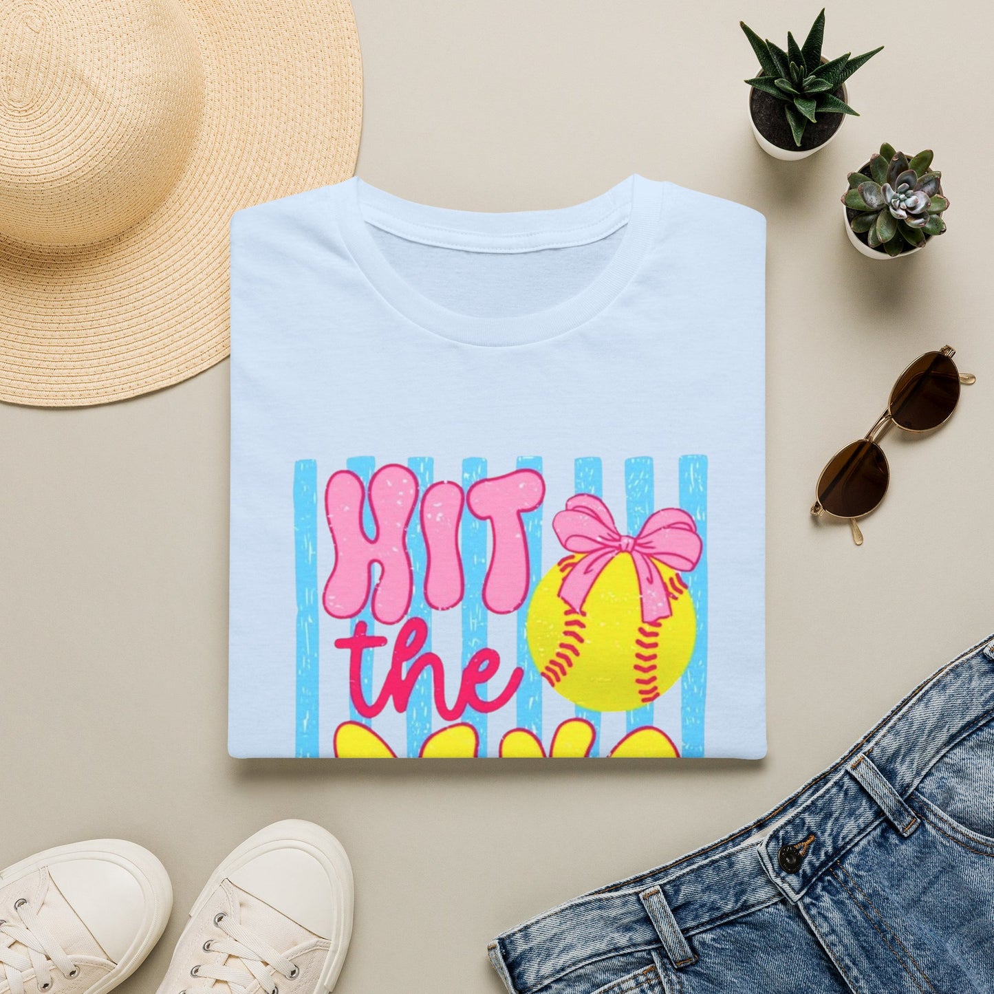 T-Shirt — "Hit the Dang Ball" Cute Softball Tee