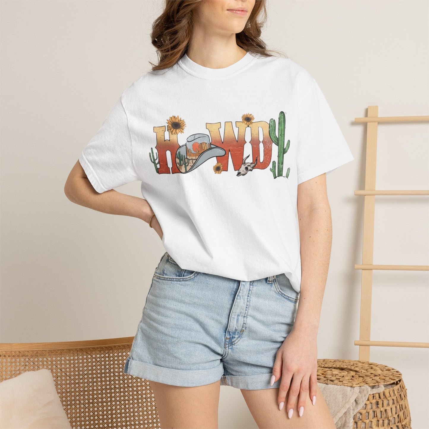Howdy Western T-Shirt — Southwestern Cactus & Sunflower Graphic Tee