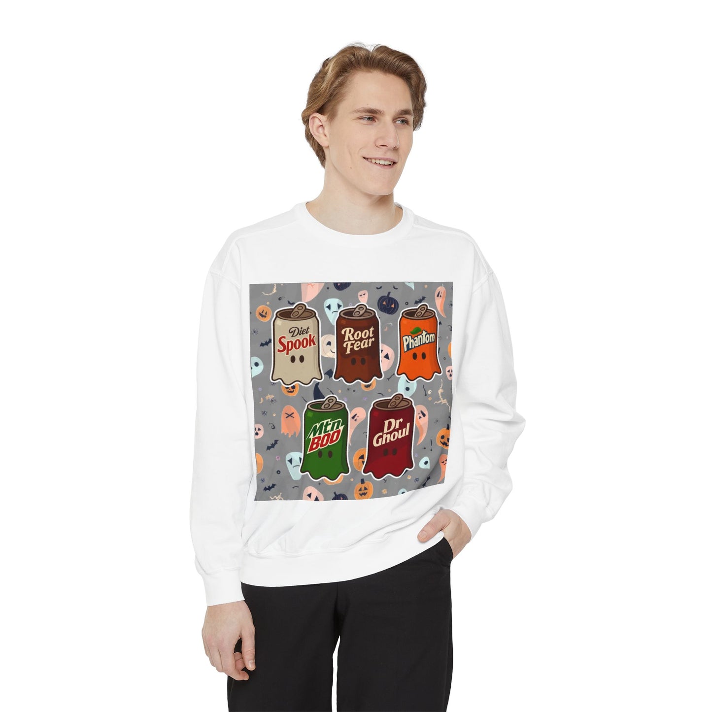 Halloween Candy Ghost Sweatshirt — Vintage Trick-or-Treat Candy Bar Design