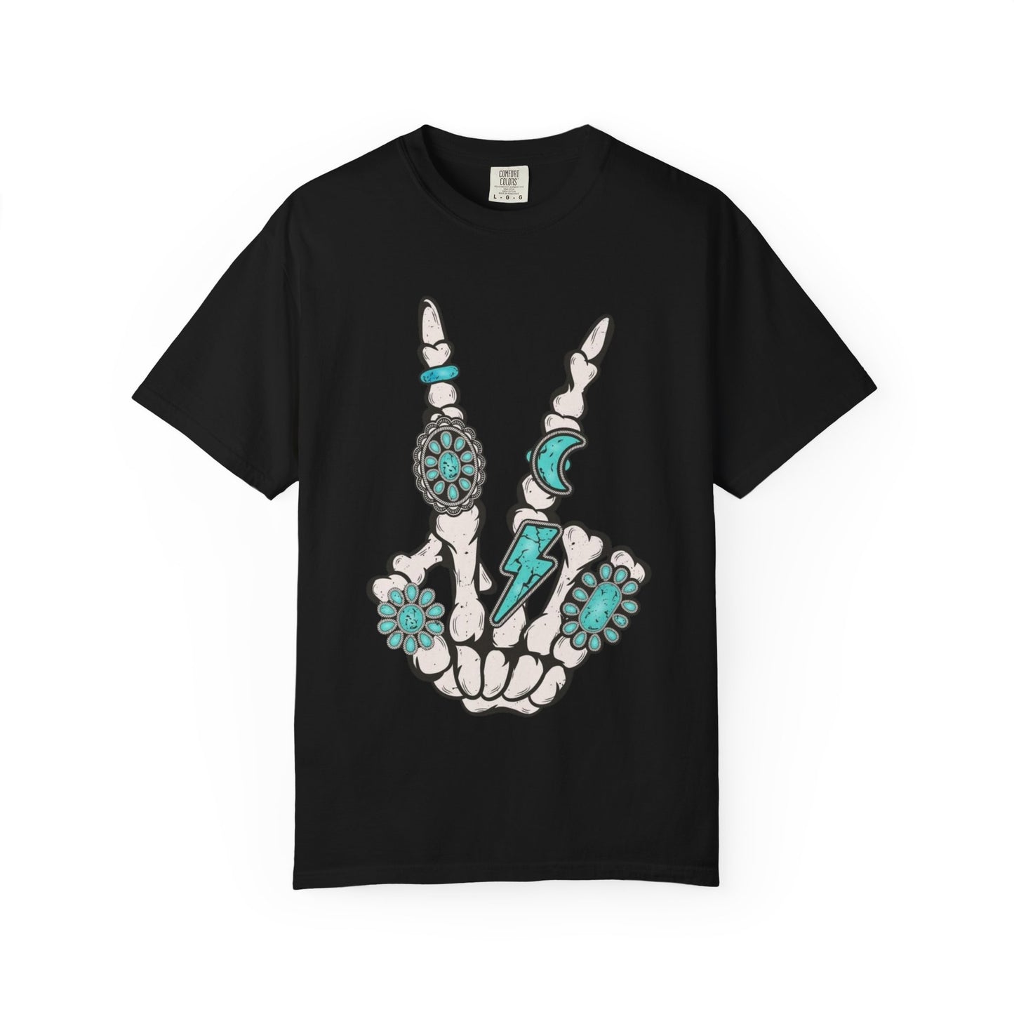 Skeleton Hand Rock 'n' Flower T-Shirt