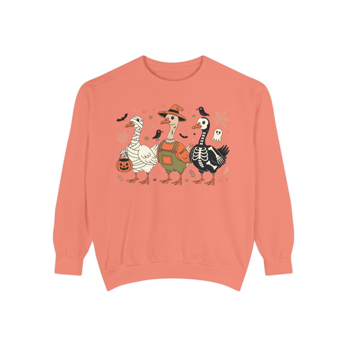 Halloween Goose Squad Sweatshirt — Cute Spooky Ducks Trick-or-Treat Graphic